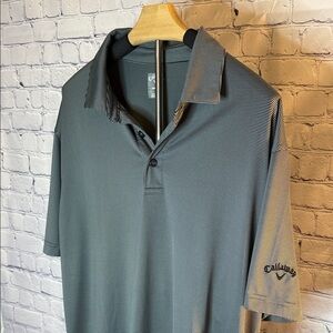 Callaway Men's Striped Gray Opti-Dri Polo Shirt